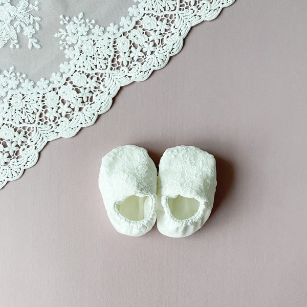 Baptism shoes, christening booties, baptism lace booties