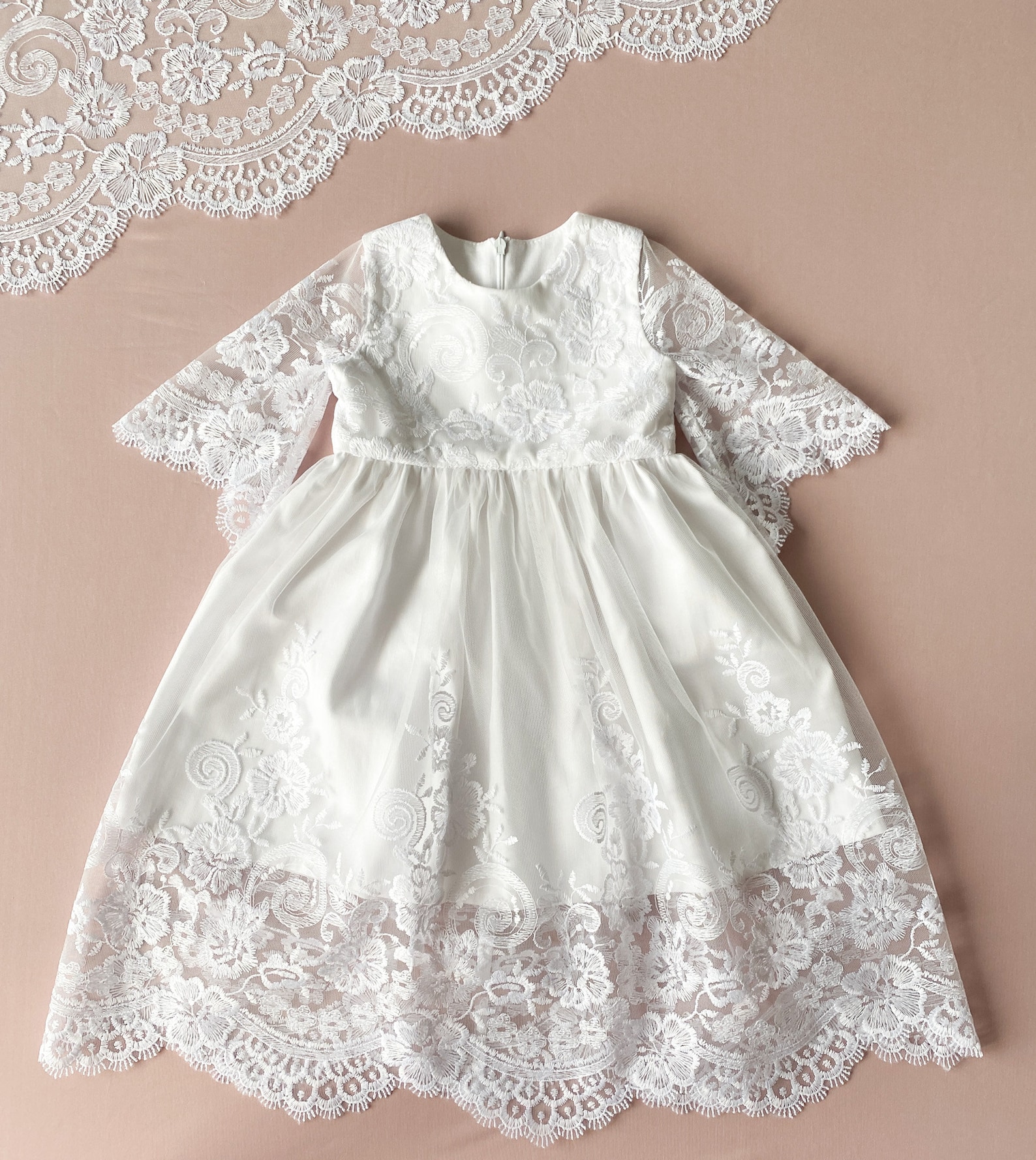 Christening Gown Lace Christening Gown Baptism Dress Etsy