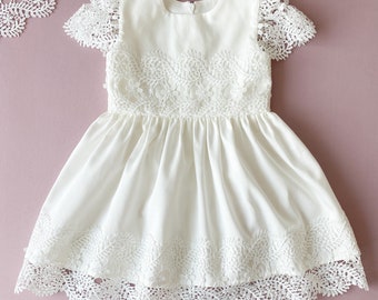 Lace Baptism Dress: Cotton Christening Gown, Blessing Outfit