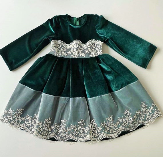 Junior Bridesmaid Dress Emerald Green-baby Girl Birthday Dress | Etsy