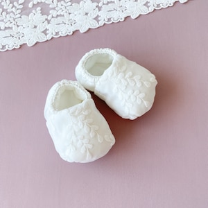 Baby shoes, baby girl baptism shoes, baptism booties, ivory baptism booties, baby girl baptism gift, baby shower gifts image 6