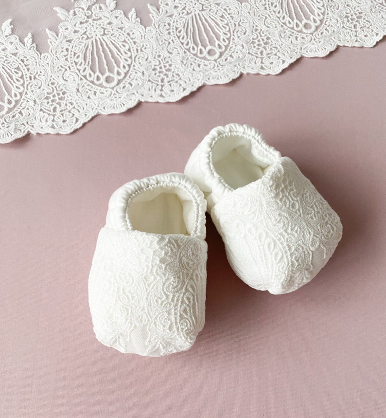 Baptism booties, baby shower gift, christening shoes image 4