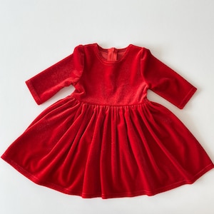 Toddler christmas dress, red christmas dress, red christmas dress toddler girl, red velvet dress
