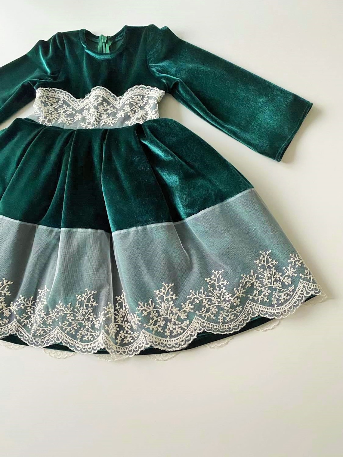 Junior bridesmaid dress emerald green-baby girl birthday dress | Etsy