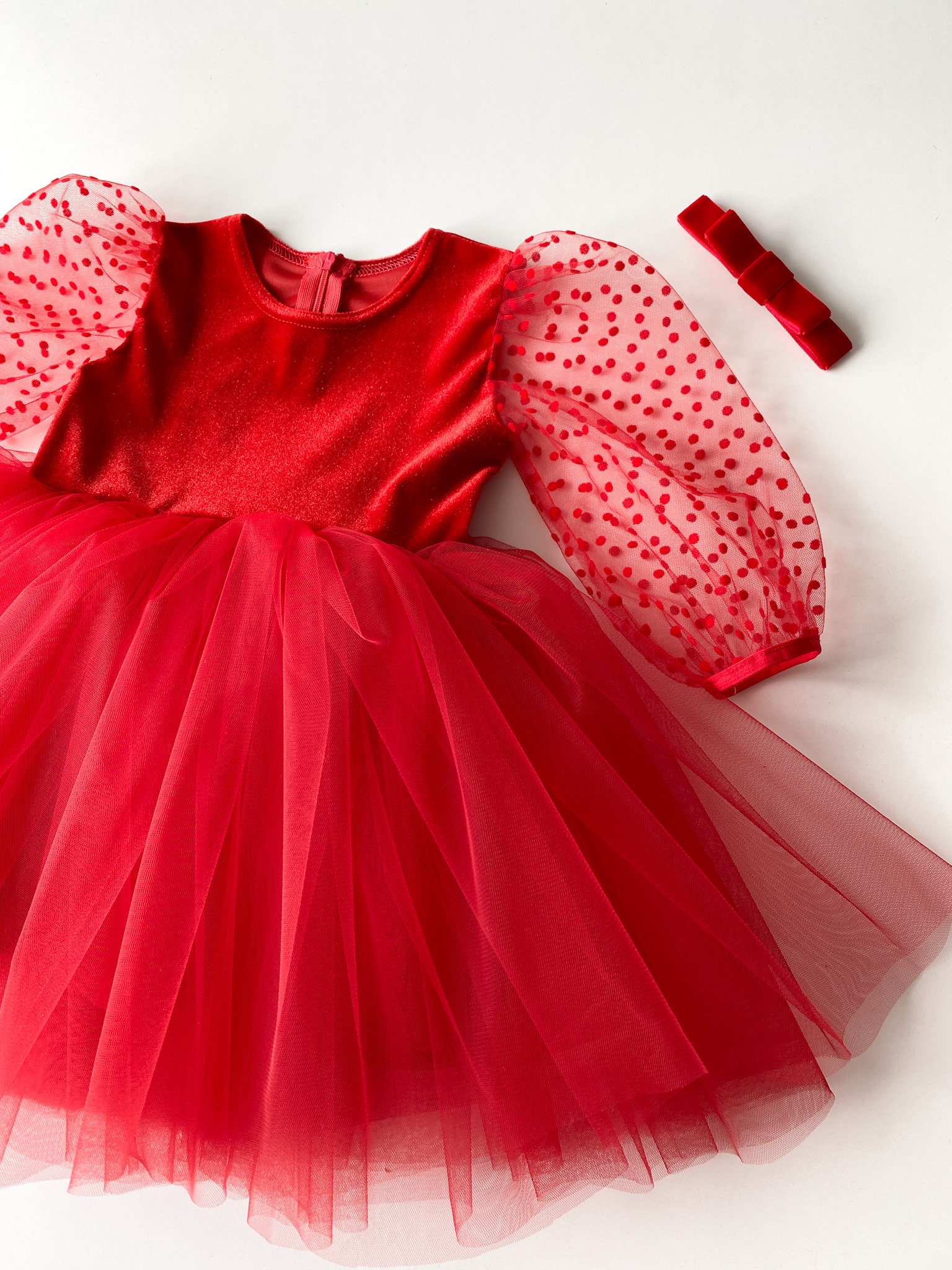 Handmade Red Velvet Baby Christmas Dress Tulle Holiday Girl Outfit - Etsy