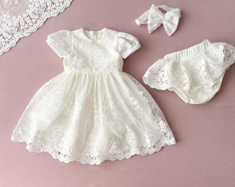 Toddler Christening Dress, Baptism Outfit Girl, Christening Gown