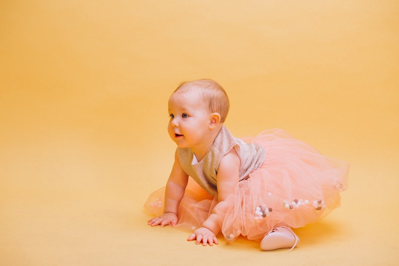 Baby Girl Dress Baby Easter Dress Apricot Sleeveless Toddler Dress Girl Dress