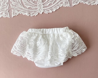 Baby bloomers, baby girl bloomers, christening girl panties, baptism girl outfit