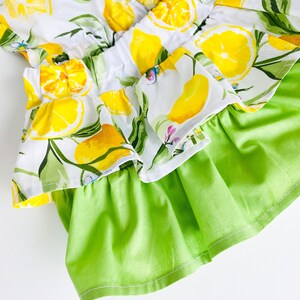 Citrus baby shower gift, lemon baby bloomer, 1st birthday citrus outfit, summer girl citrus outfit image 2