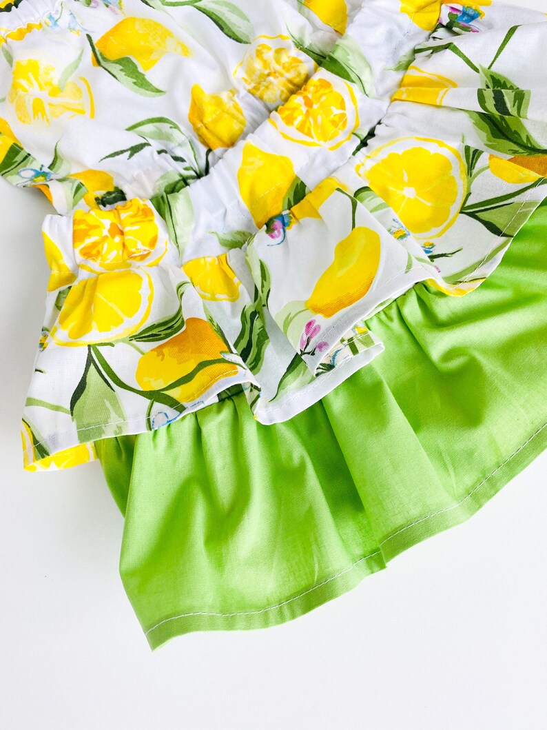 Citrus baby shower gift, lemon baby bloomer, 1st birthday citrus outfit, summer girl citrus outfit image 2