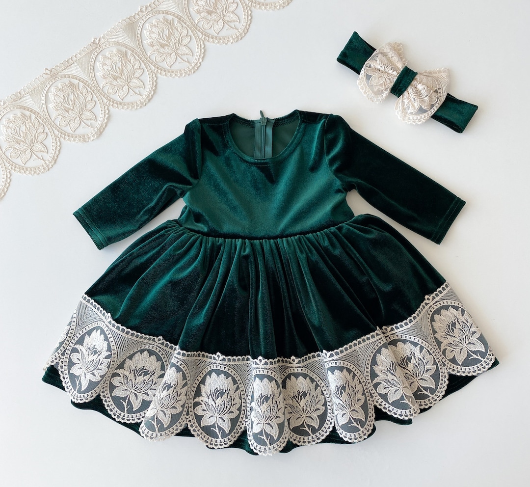 Green Christmas Dress Toddler Christmas Dress Green Velvet Etsy
