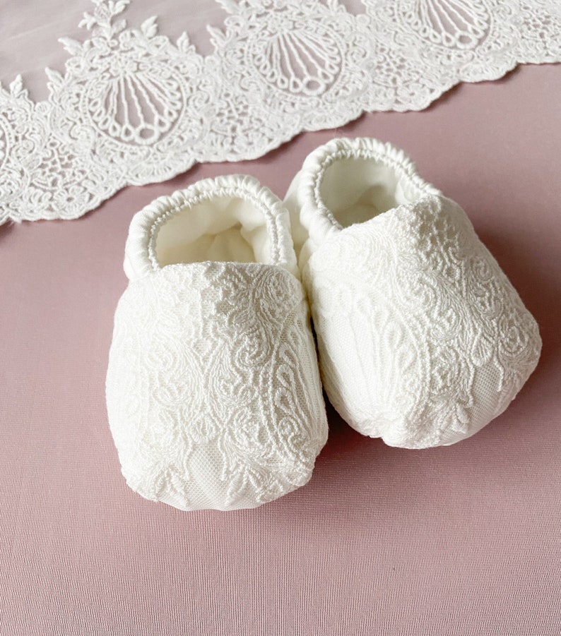 Baptism booties, baby shower gift, christening shoes image 3