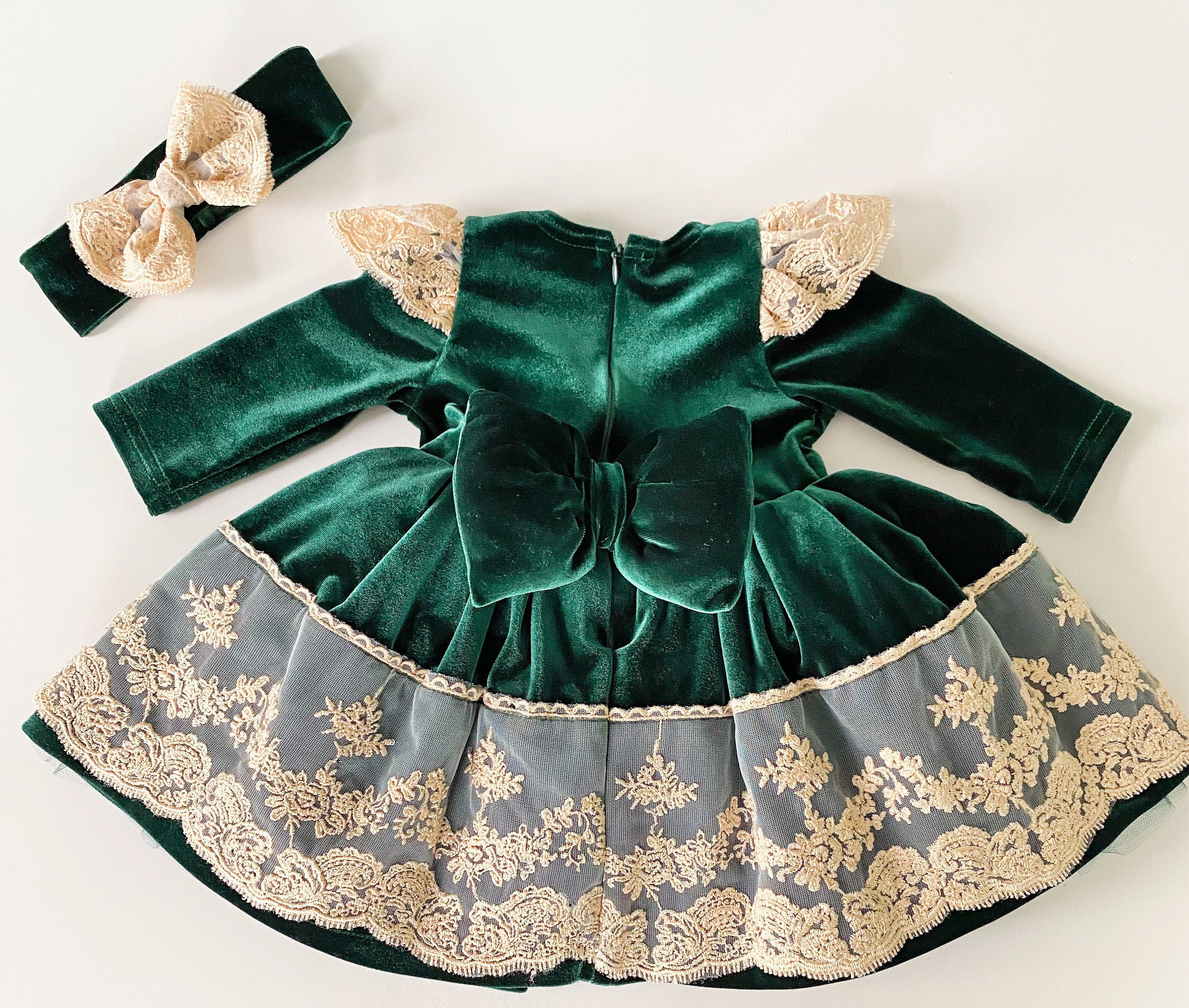 Christmas Dress Toddler Green Velvet ...