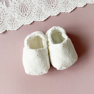 Baptism booties, baby shower gift, christening shoes image 1