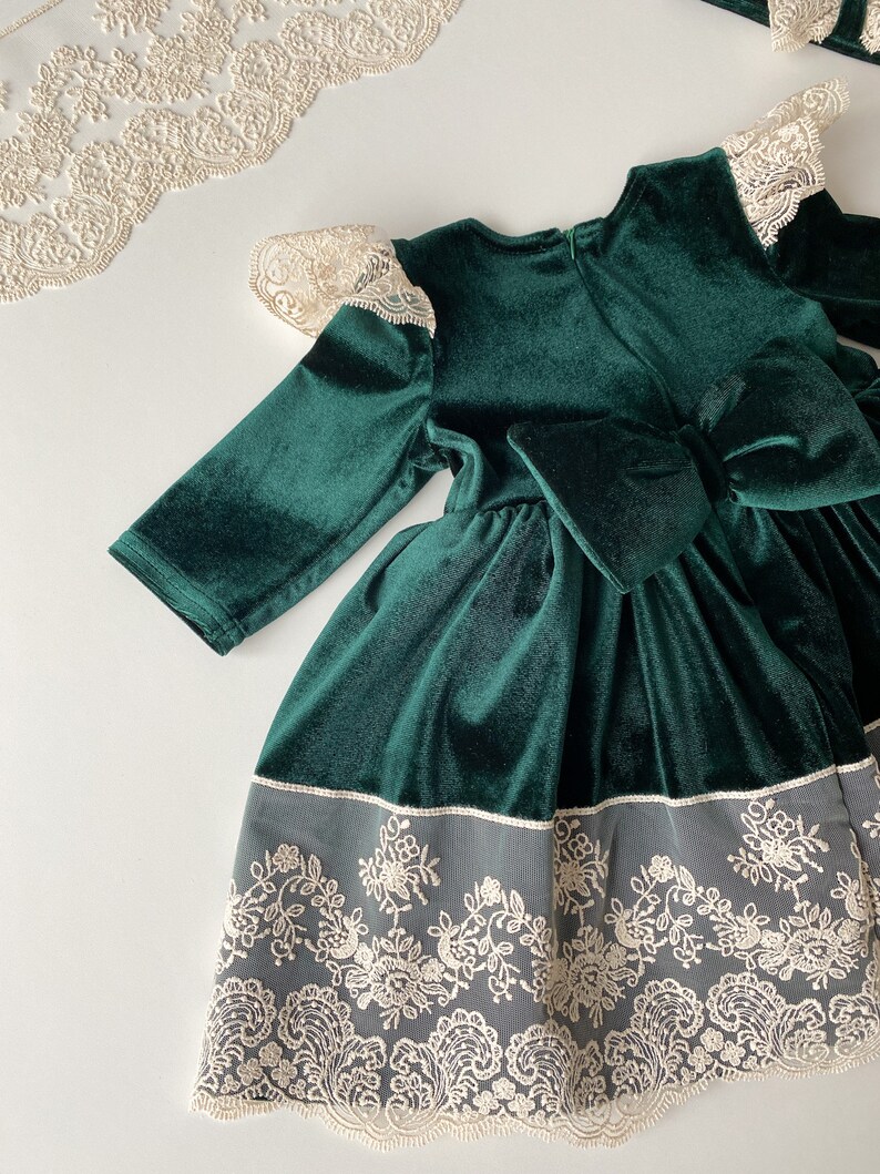 Christmas Dress Toddler Green Velvet Dress Emerald Green Etsy
