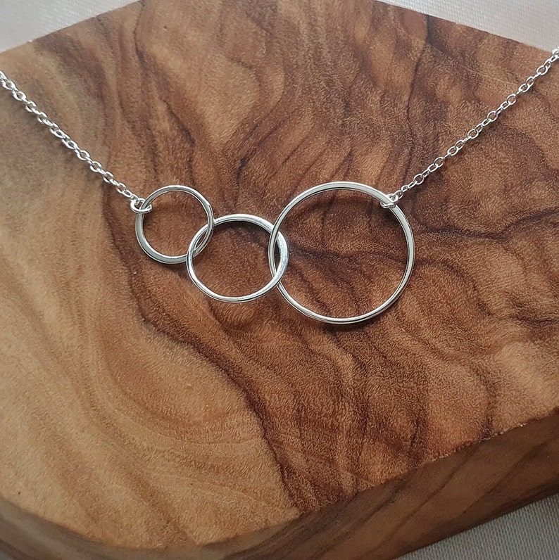 Mother Daughter Granddaughter Gift Triple Graduating Rings Necklace 925 ...