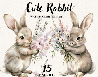 Easter Clipart, Bunny png, Spring Clipart Easter Rabbit, Children Clipart, Clipart Bundle, Digital Clipart, Instant download, Commercial use