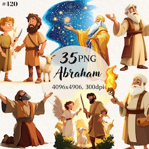 Abraham personnages bibliques, lot de cliparts, Ancien Testament PNG, fond Transparent, clipart numérique, téléchargement immédiat, usage commercial