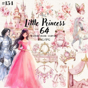 Paquete de imágenes prediseñadas de princesa rosa, diseño de sublimación, niña png, imágenes prediseñadas de hadas, fondo transparente, descarga instantánea, uso comercial
