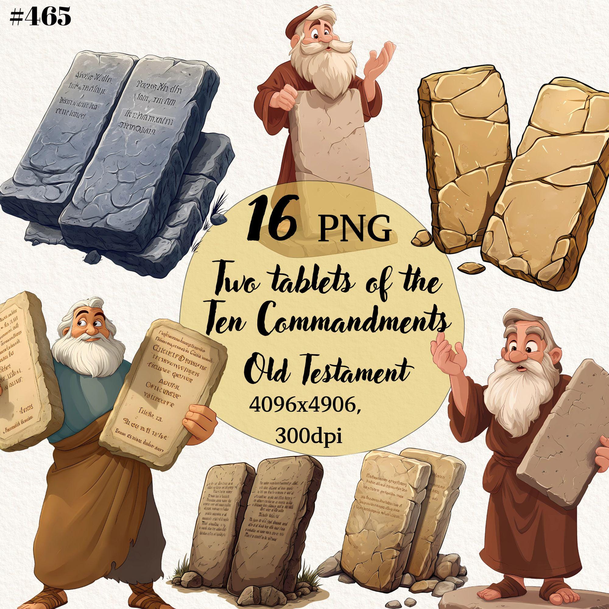 16 Two Tablets of Theten Commandments Cliparts, Old Testament Bible ...