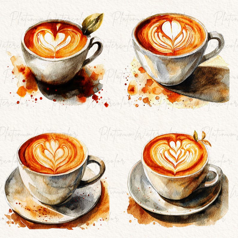 Latte Art Stencils Clipart Cundle, Coffee Cup Clipart, Transparent ...
