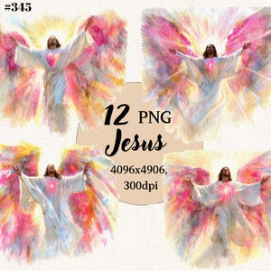 Bundle de cliparts PNG Jésus, PNG chrétien, fond Transparent, Clipart numérique, téléchargement immédiat, usage Commercial