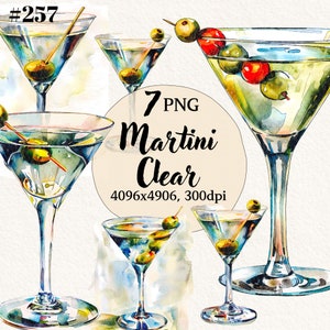 Martini Clear Clipart Bundle, Martini Drink PNG, Martini Clipart, Transparent Background, Digital Clipart, Instant Download, Commercial Use