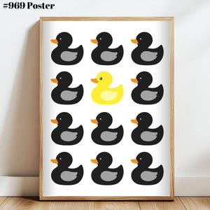 Duck Print, Bathroom Poster, Digital Download, Adorable Duck Poster for Children&#39;s Room Decor - Ready to Print.