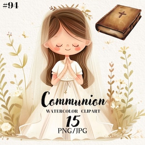 Gráficos de comunión, paquete png de comunión, imágenes prediseñadas católicas, png de primera comunión de niño niña, imágenes prediseñadas digitales, descarga instantánea, uso comercial