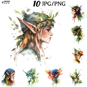 Enchanting Elf PNG Bundle - Digital Clipart for Commercial Use.