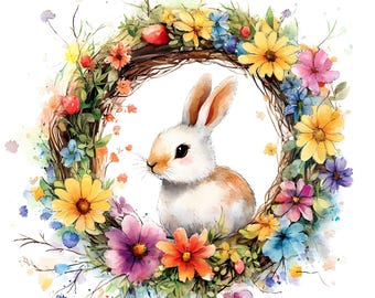 Get Creative for Easter with 10 Charming Wreath Clipart - Instant Download