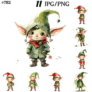 Whimsical Elf Clipart - Perfect for Spring Projects - Instant Download