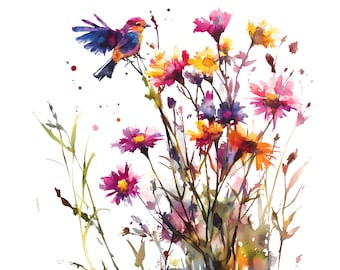 Set di clipart primaverili, clipart di fiori, clipart di fiori di campo per lavoretti pasquali e decorazioni primaverili.