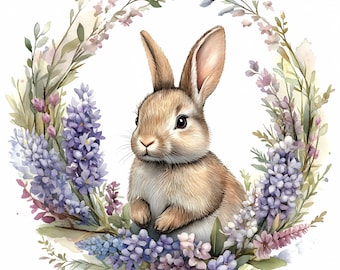 Easter Wreath Clipart, Easter Bunny Images in JPG Format - DIY Projects and Decor.