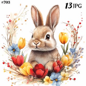 Osterkranz Clipart, wunderliche Osterhase Clipart Sammlung - Instant Download.