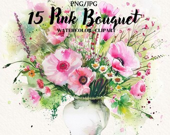 Floral Bouquet png jpg, Spring Bouquet Clipart, Wedding Bouquet, Spring Floral png, Digital Clipart, Instant download, Commercial use