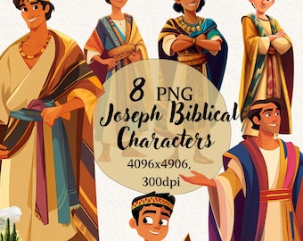 Joseph Biblical Characters, Clipart Bundle, Bible Study, Transparent Background, Digital Clipart, Instant Download, Commercial Use
