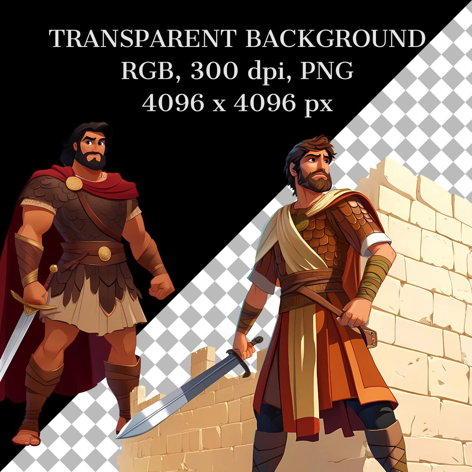 Joshua Clipart Biblical Characters, Clipart Bundle, Bible Clipart ...