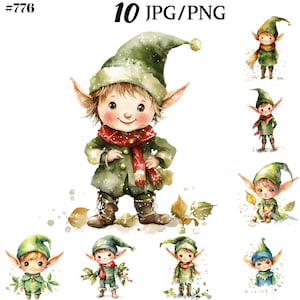 Whimsical Elf Clipart Set - Magical Graphics for Instant Download