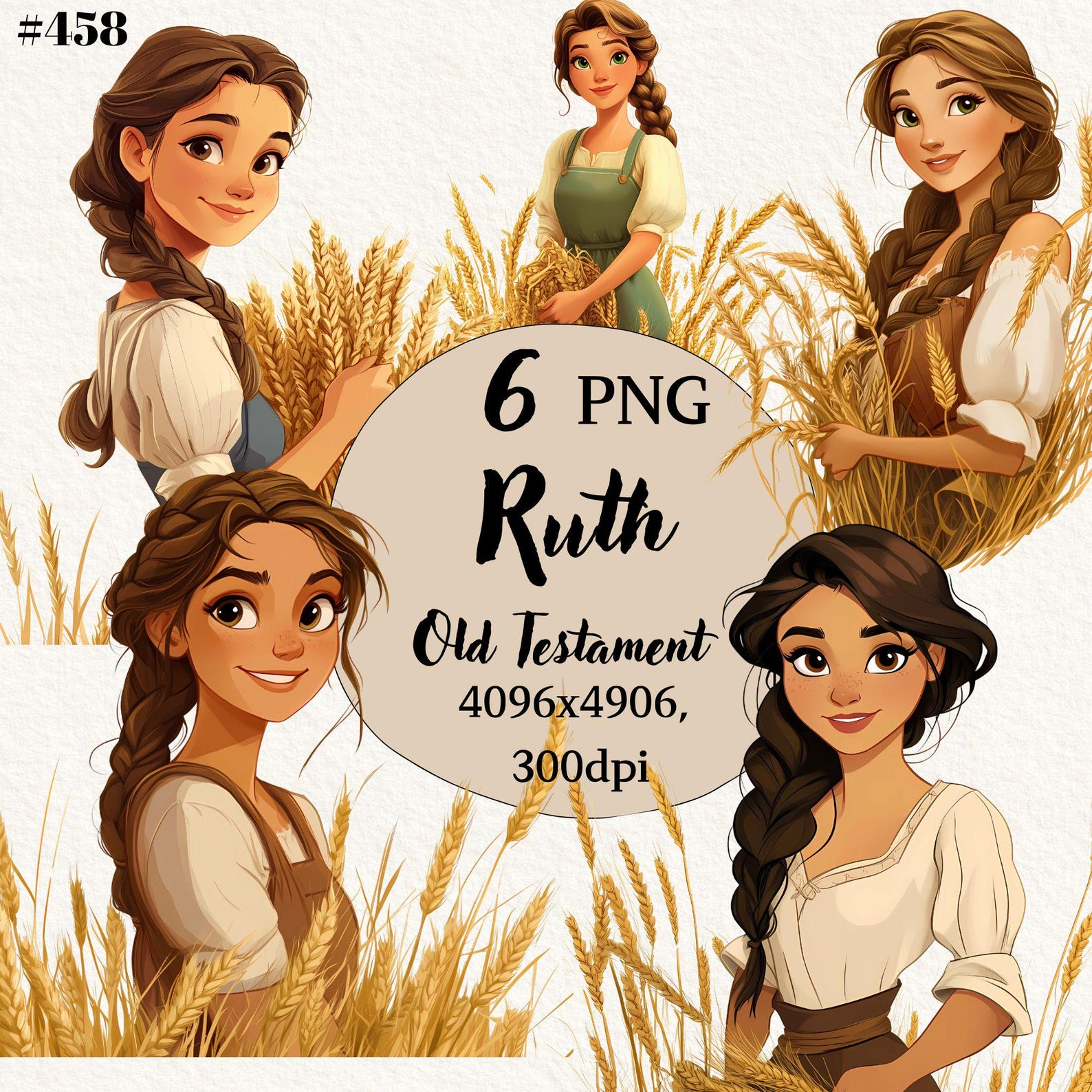 Cartoon Ruth 6 Ruth Biblical Characters, Old Testament Character Clipart ...