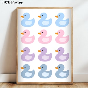 Duck Poster, Printable Poster,  Art Print, Adorable Ducks Poster for Children&#39;s Room - Printable Wall Decor.