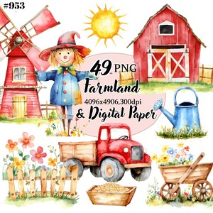 Animais de fazenda, animais fofos, clipart de aniversário - perfeitos para artesanato e scrapbooking.