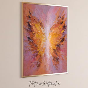 Angel Wings Poster – Abstract Oil Painting Digital Art Print, Angel Wall Art, Modern Home Decor, Digital Download