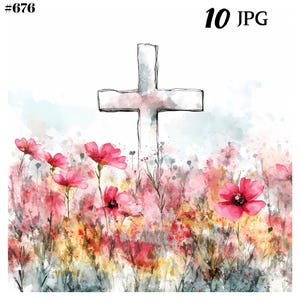 Christian Croix Clipart, Art chrétien, religieux JPG Clipart ensemble.
