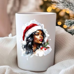 Black Girl Christmas Clipart, Black Woman png, -Perfect for Sublimation and Crafting