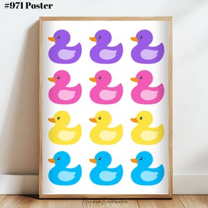 Whimsical Duck Illustration - Printable Kids&#39; Room Decor Poster, instant download