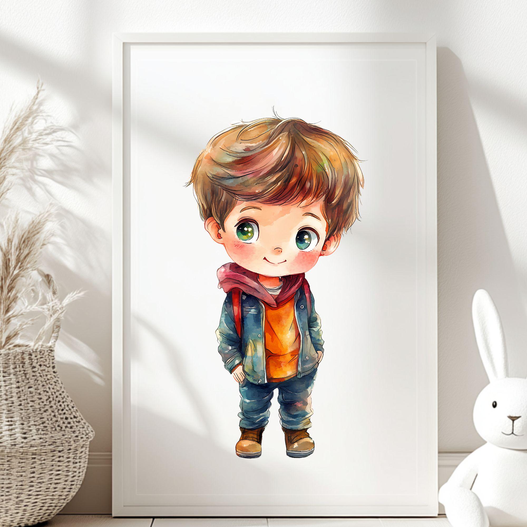 Watercolor Boys Clipart Bundle - Perfect for DIY Projects - Etsy