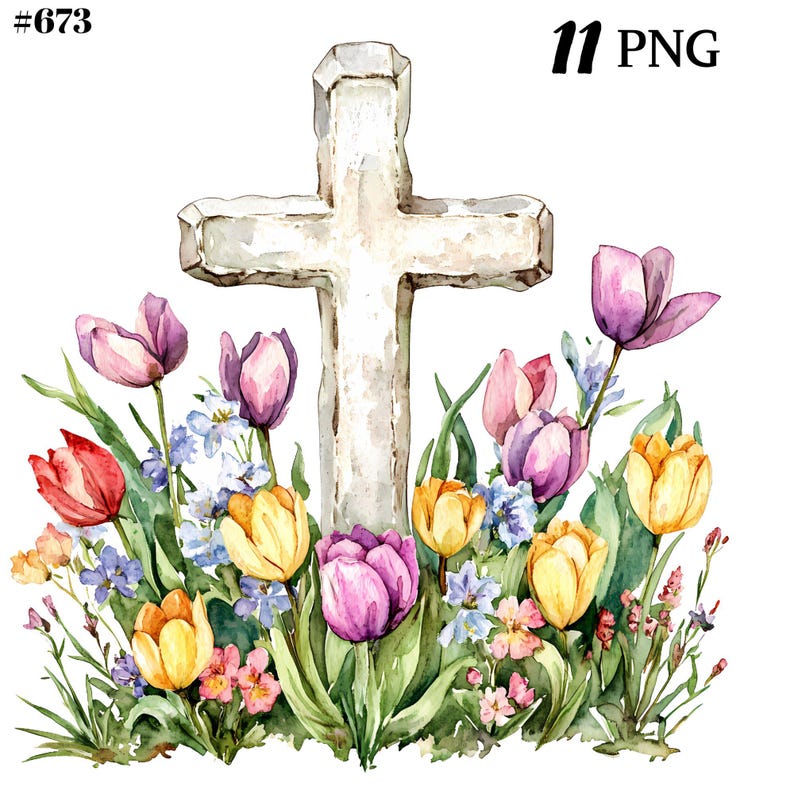 Cross Among Spring Flowers, 11 PNG Clipart, Holy Cross - Commercial Use ...