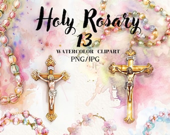 Saint chapelet Clipart png, première communion fille garçon, impression de chapelet, fond transparent, clipart numérique, téléchargement immédiat, usage commercial