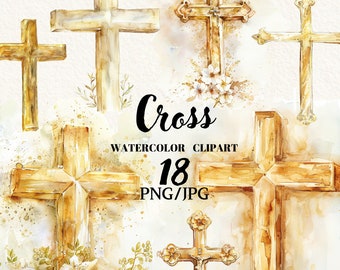 Clipart aquarelle Sainte-Croix, png religieux, croix, clipart prière, clipart numérique, téléchargement immédiat, usage commercial